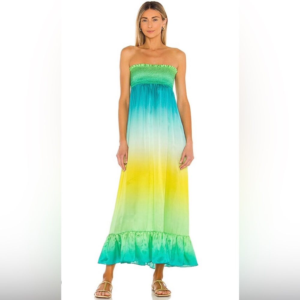 Revolve Ombre Maxi Dress - Green and Yellow